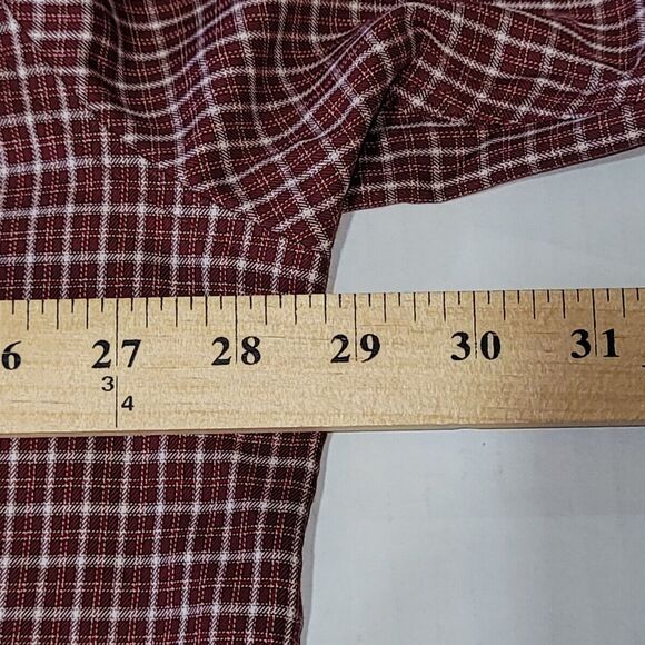 L. L. Bean Men’s Button-down Shirt SS Cotton Gingham Burgundy XXL - Picture 6 of 10